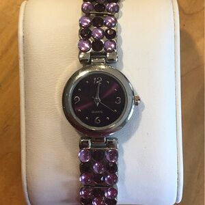 3/$40 Secret Treasures purple rhinestone watch